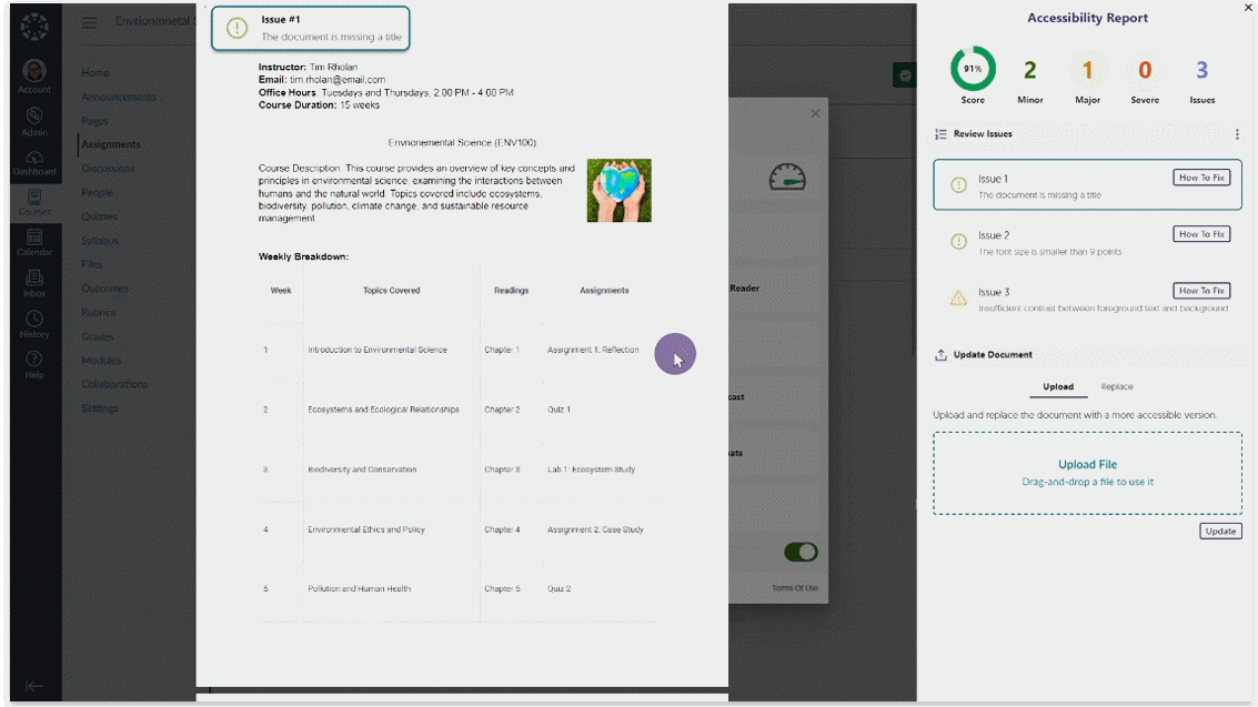 Replacing a document with its alternative format.