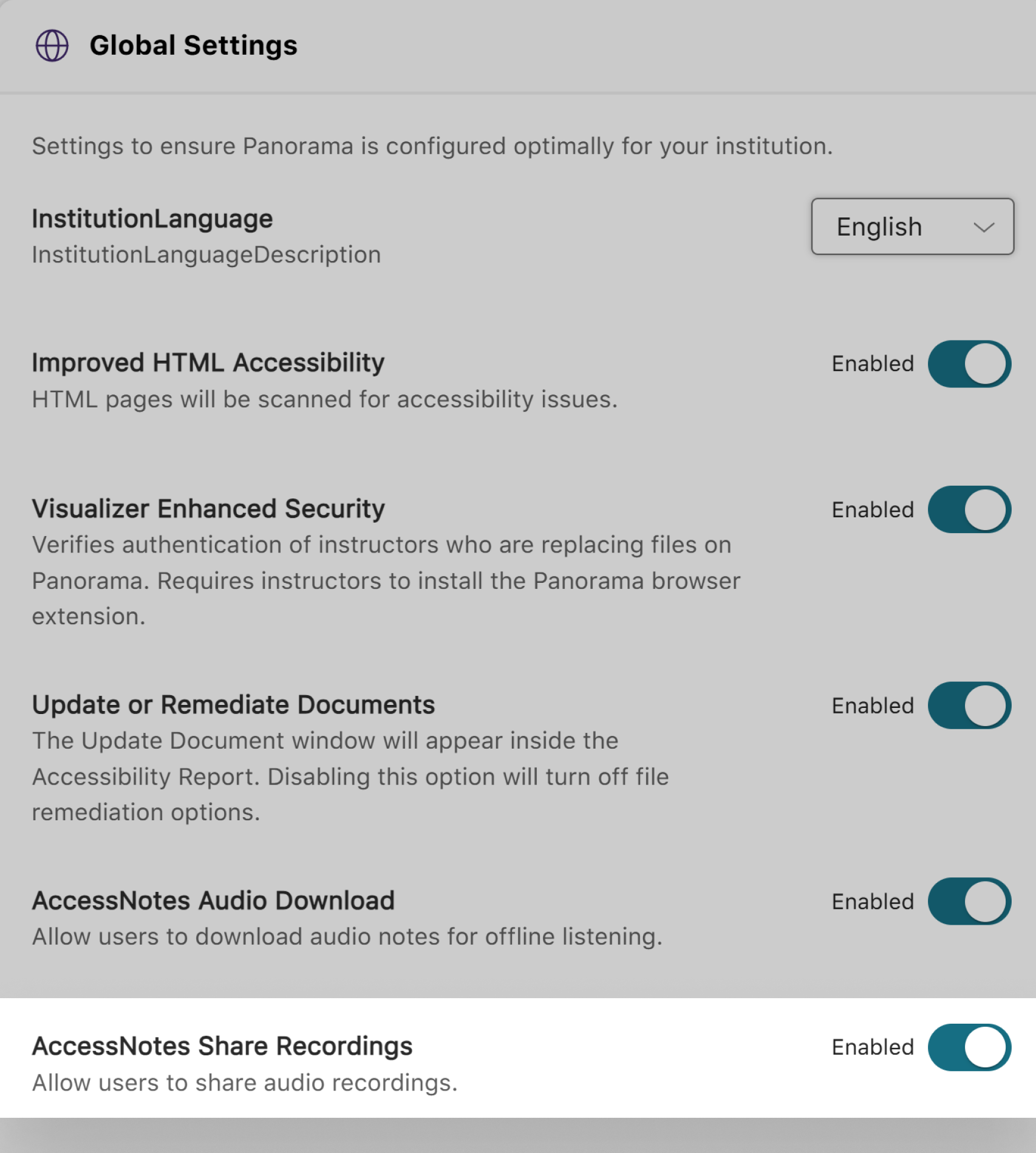 Option to enable audio sharing.