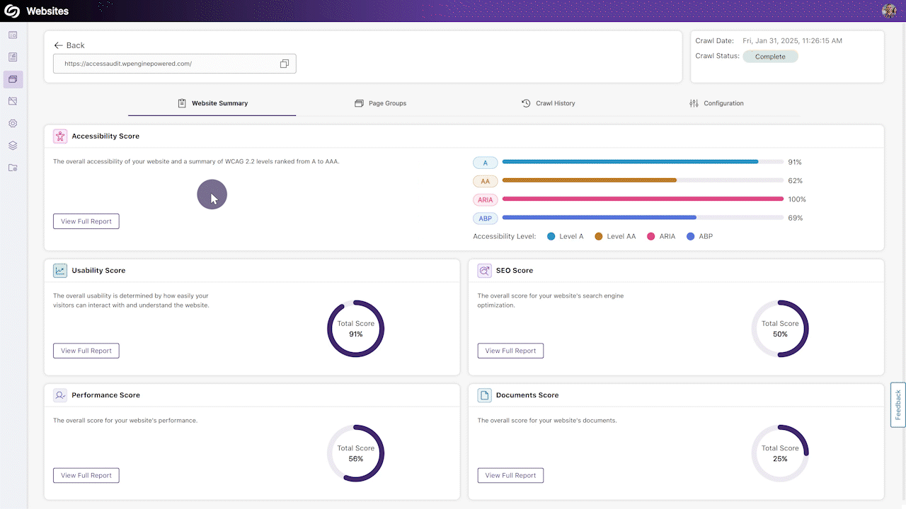 A gif file showcasing the updated sidebar in EqualGround with expandable design and animated iconography.