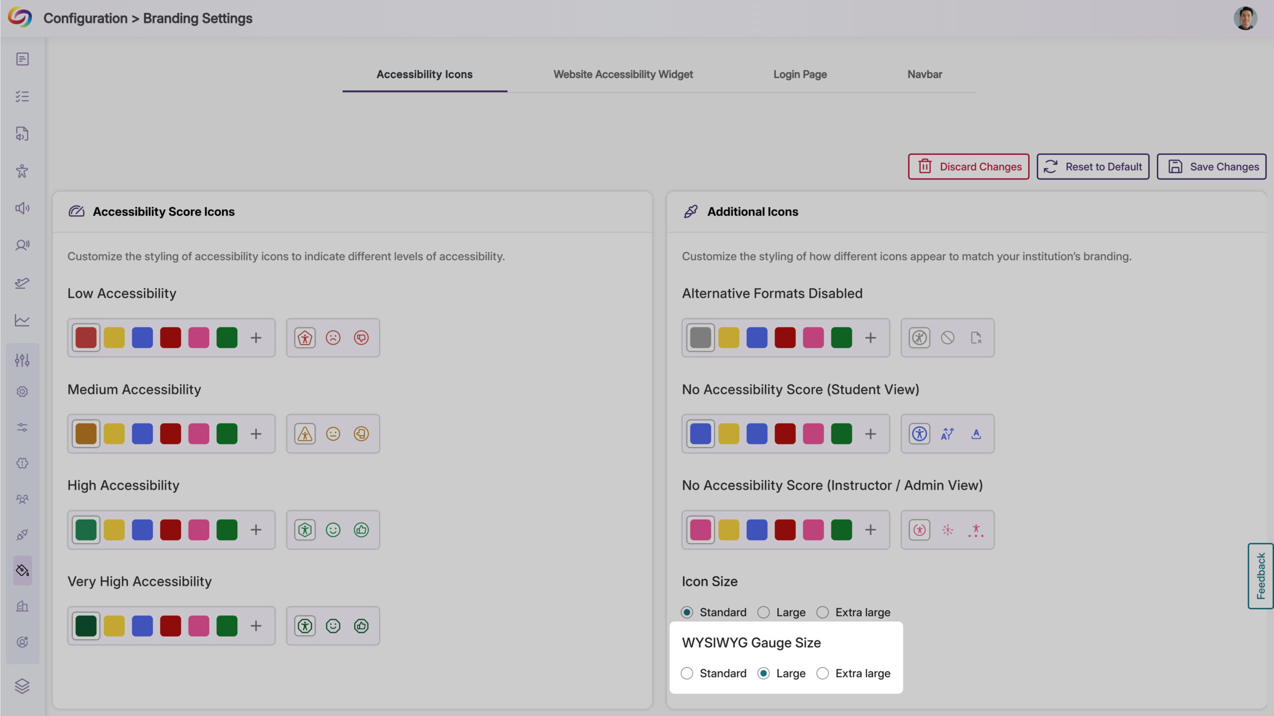 An image highlighting the settings for WYSIWYG Gauge Size in Panorama.