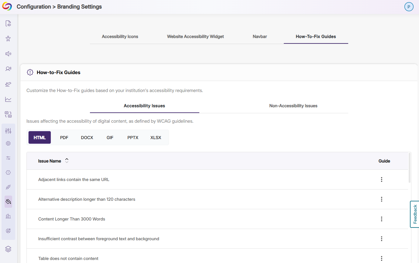Improved Access to Issue Remediation Guides