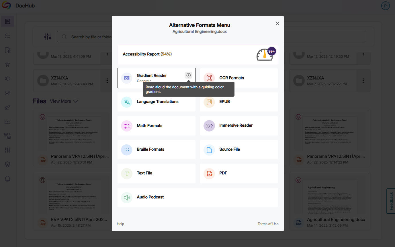 New Tooltips Added to Guide Students Through Alternative Formats