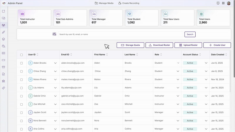 The Storage Quota Tab Content Will be Moved Into the Roster for Simplified Administration