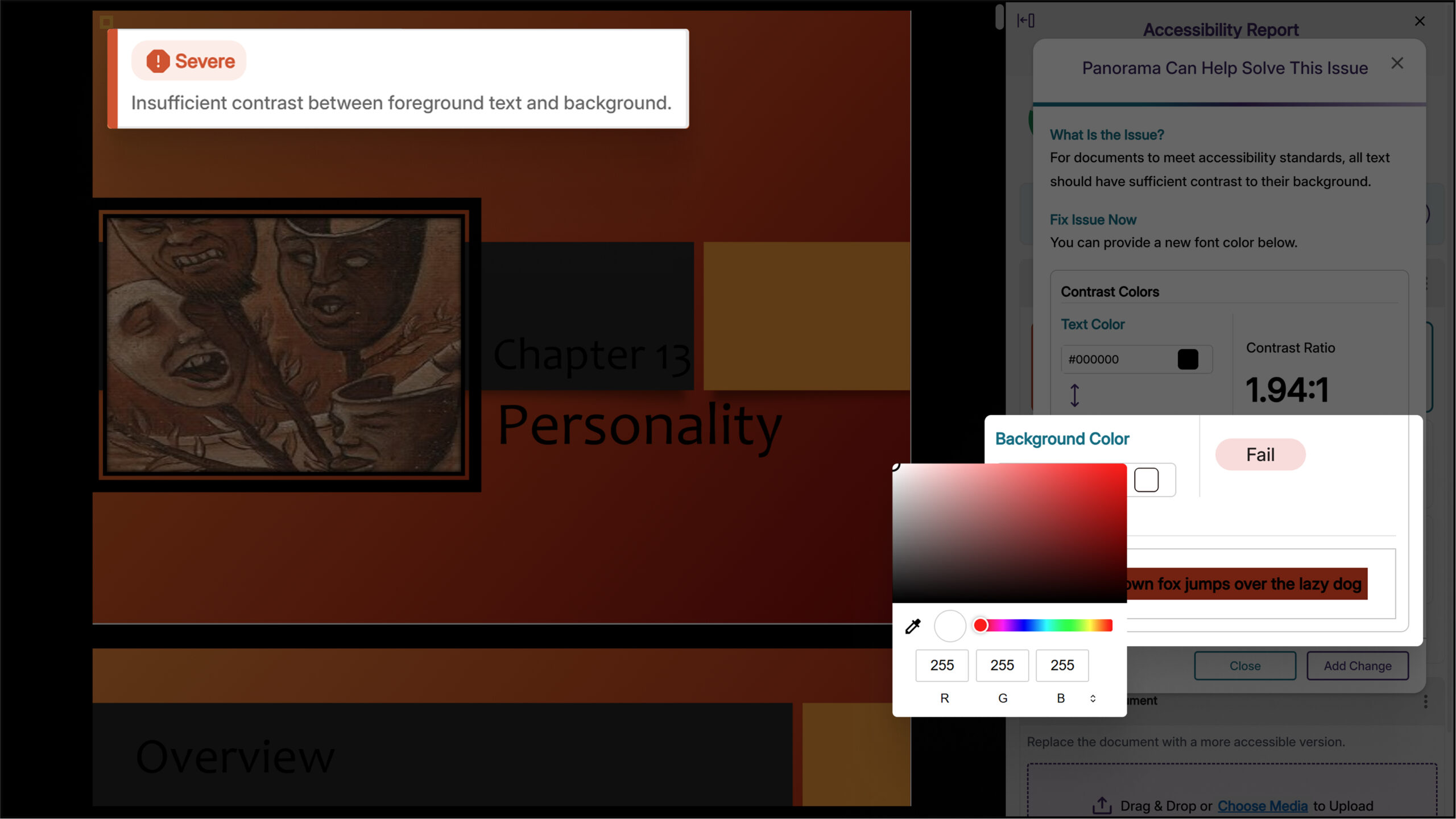Enhanced Color Contrast Remediation with Background Color Options