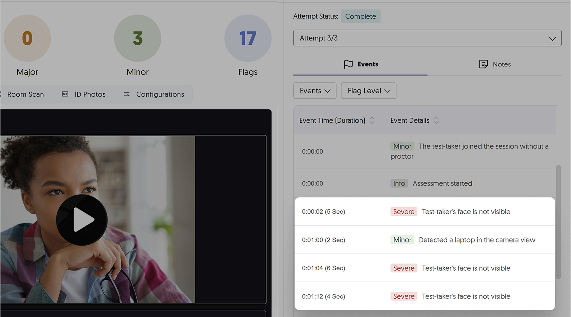 Detailed Event Duration Information for Better Assessment Analysis