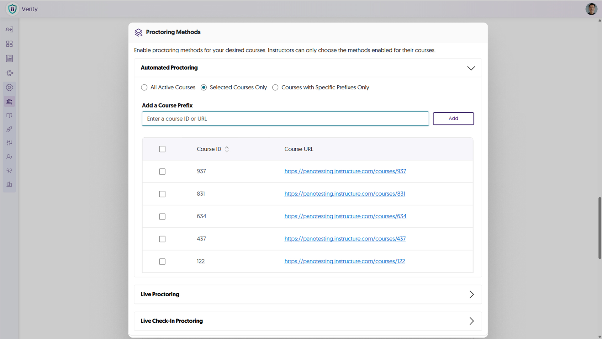 New Proctoring Scope Controls by Course, Course Prefix and Sub-Account