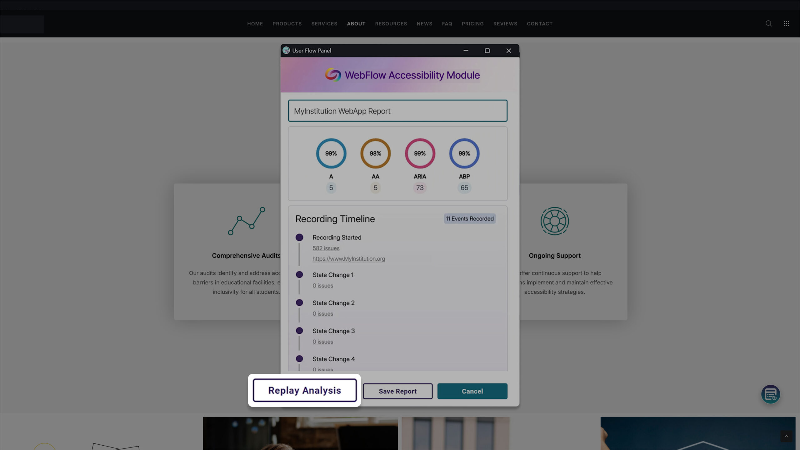 Automated scheduled replay scans for routine accessibility monitoring without manual intervention