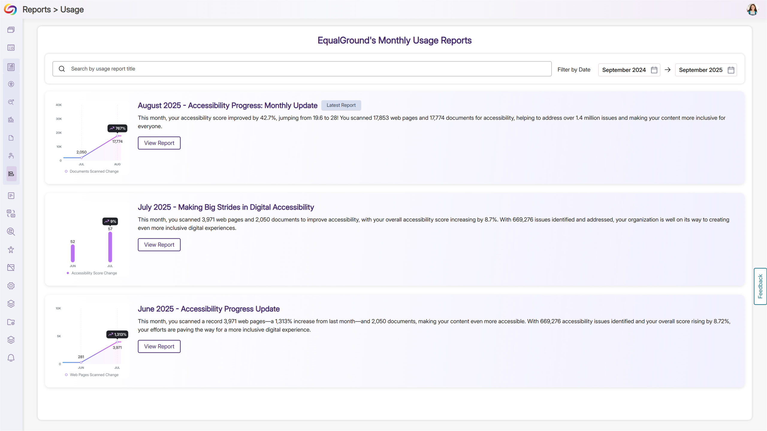 Access Historical Usage Reports Directly in the Admin Portal