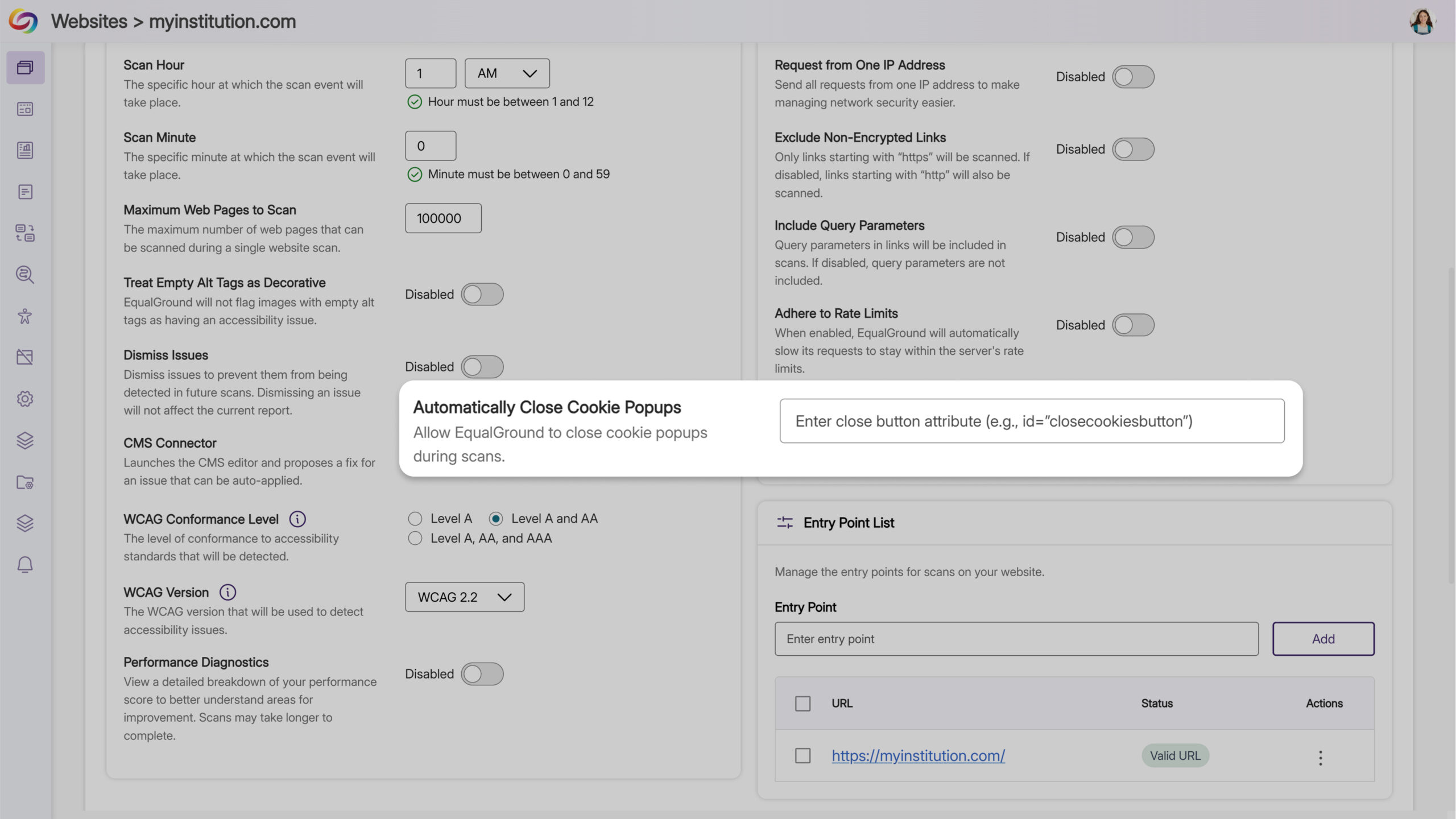 Exclude Cookie Popups from Accessibility Issue Detection