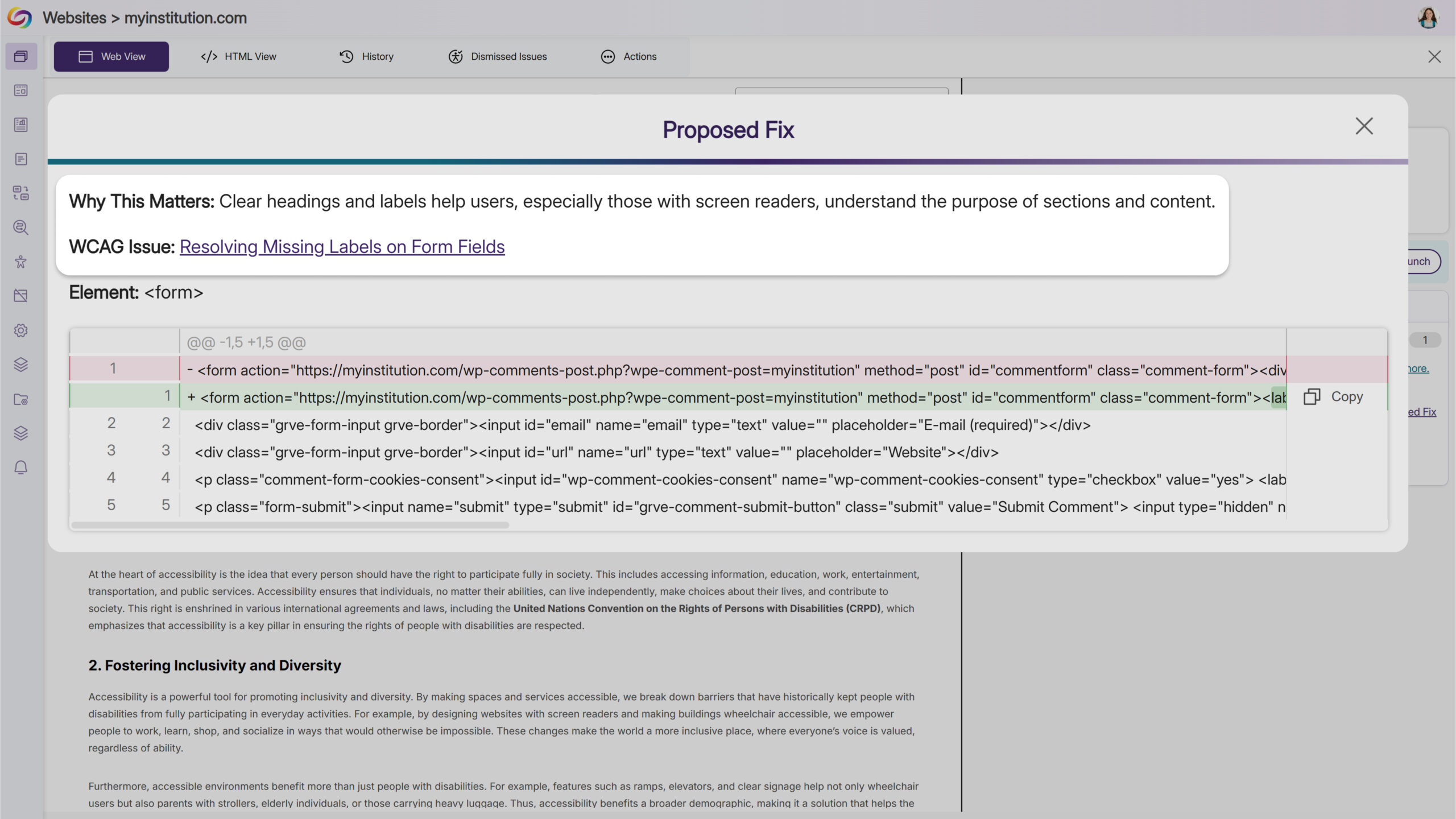 Expanded Issue Explanations Clarify Accessibility Fix Requirements