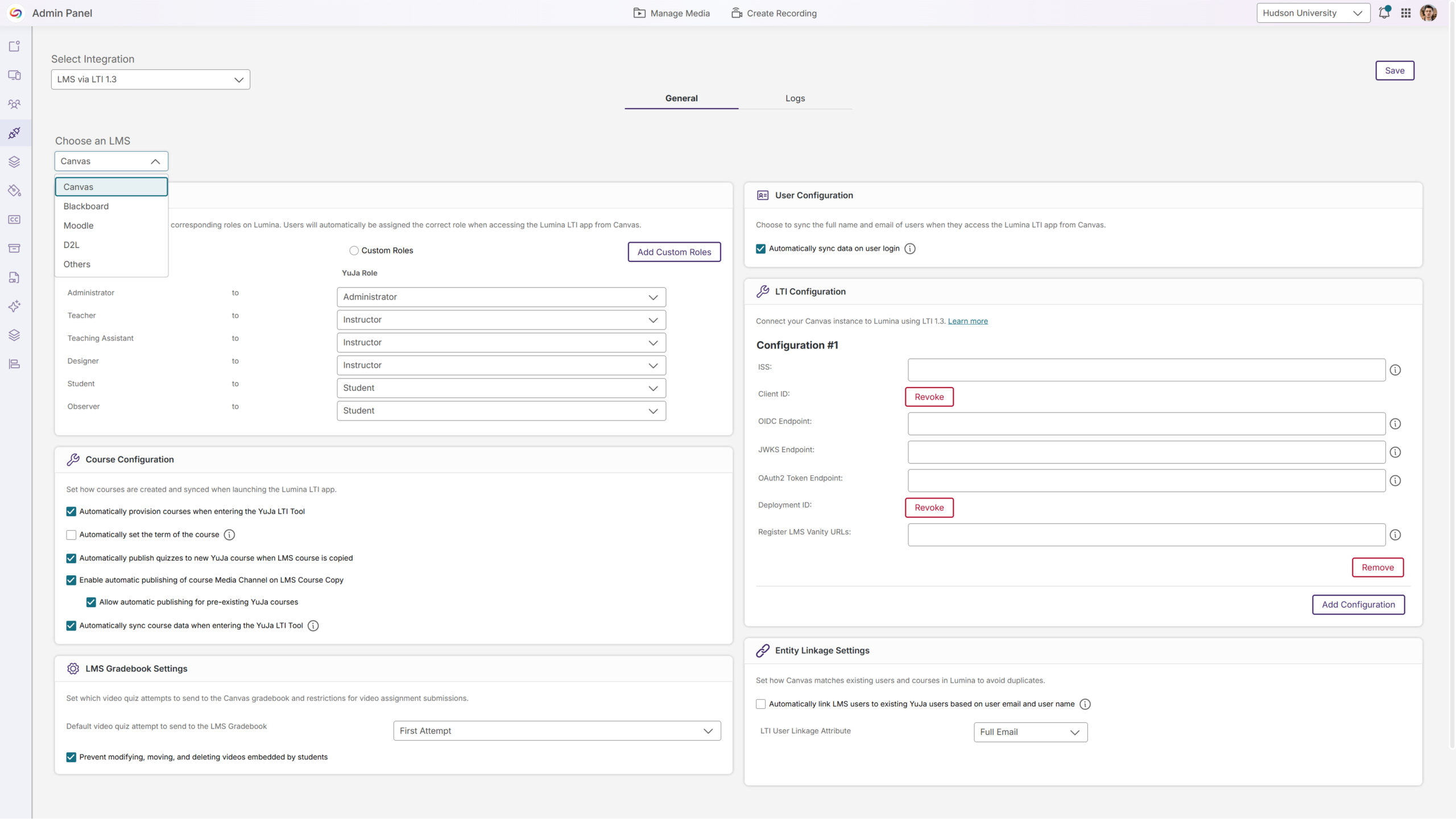LMS Integration Pages Will See Interface Updates With Enhanced Configuration Control