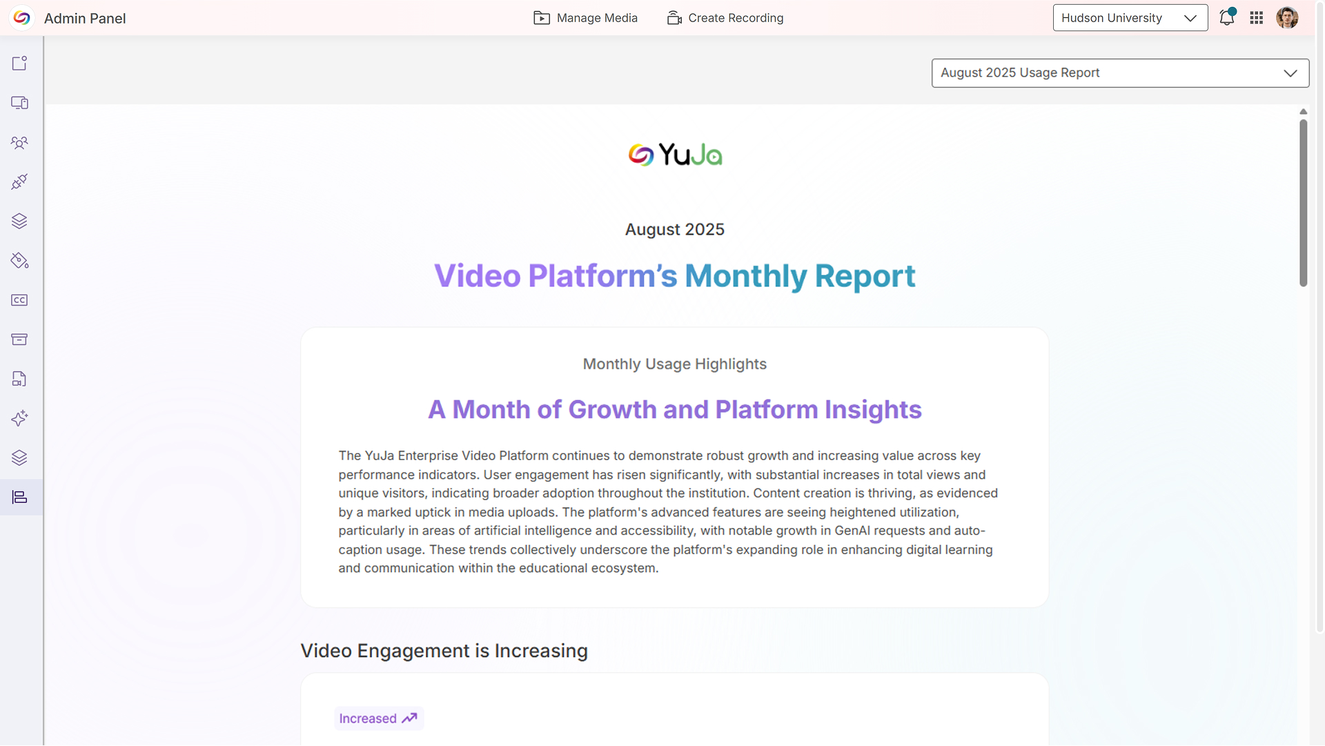 Monthly Usage Reports Will Be Accessible In the Admin Portal