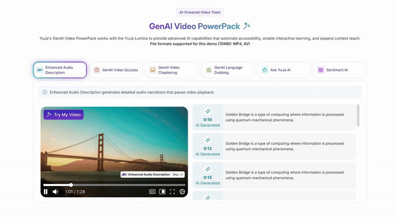 GenAI Video Powerpack - Try YuJa’s GenAI Video PowerPack Tools