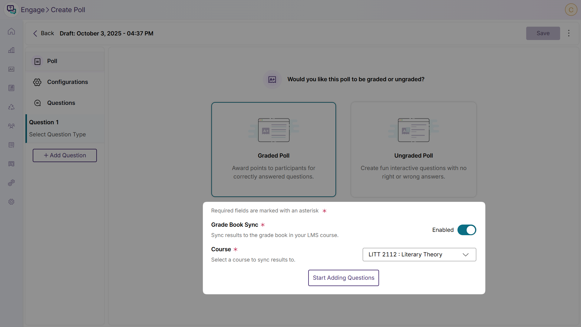 Enhanced LMS Integration for Inserting Activities into Courses